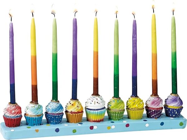 Hand Painted Resin Cupcakes Menorah